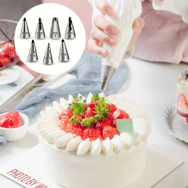 Tårtdekoreringsset, 48 spritstyllar, roterande tårtställ,Tårtverktyg