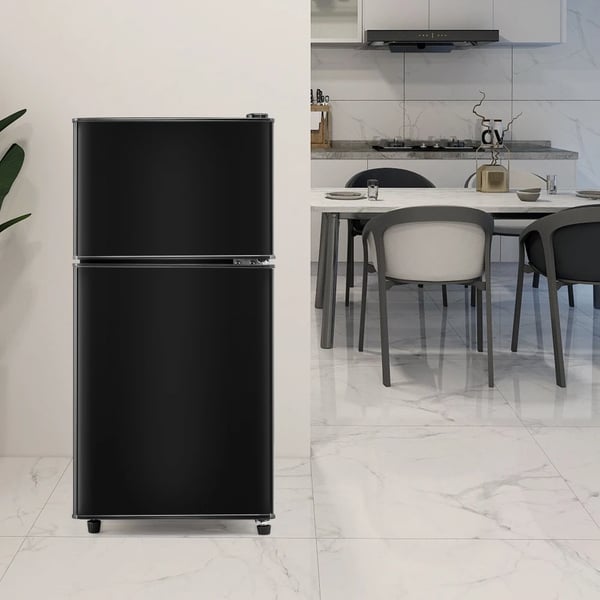 Køler-Fryser Kombination, 60 Liter Kapacitet, Energi Effektiv,Sort, EU