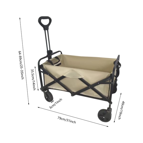 Vognvogn, høj lastekapacitet, foldbart design,Beige