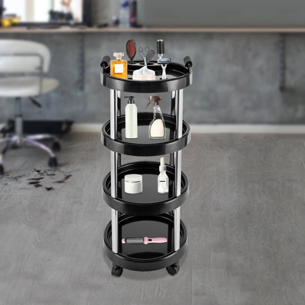 Skønhedssalon Trolley, 4-lags Design, Mobil Organizer,sort