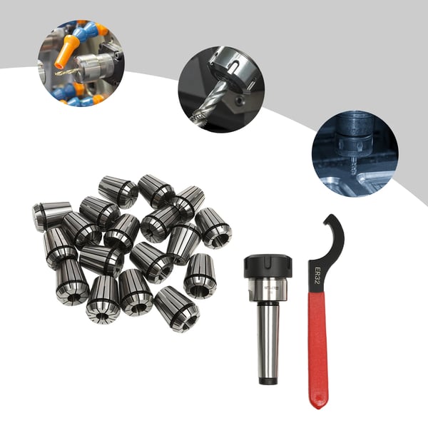 Møllemaskine Collet Chuck Sæt, Høj Præcision 0,015 mm, Holdbart Stål og Aluminiumlegering,MT3-E32