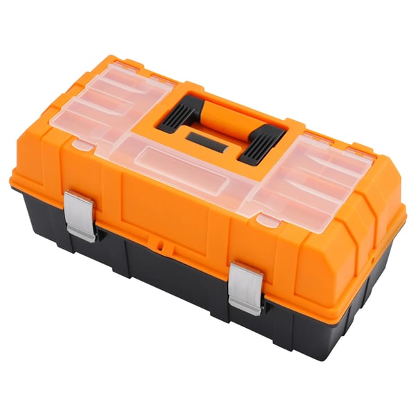 Værktøjskasseorganisator, bærbar opbevaring, multifunktionelt design,Orange Sort