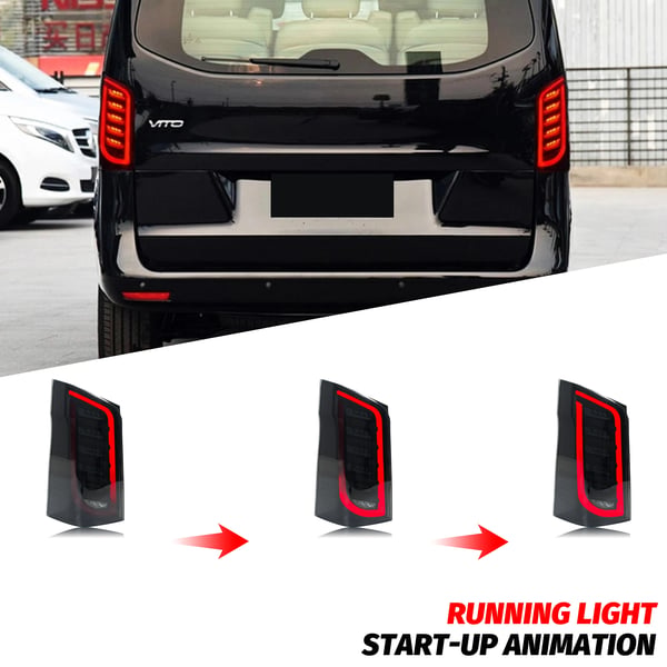 LED Baglygtesamling, 12V Drifts spænding, 35W Effekt, 3400 Lumen Lysstyrke, Sekventiel Blinklys, Vandtæt IP67