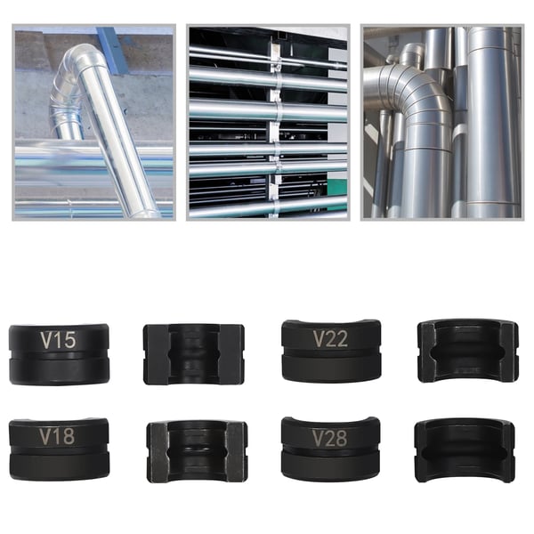 Putken puristusmuotit, 15mm, 18mm, 22mm, 28mm, Cr45 teräs