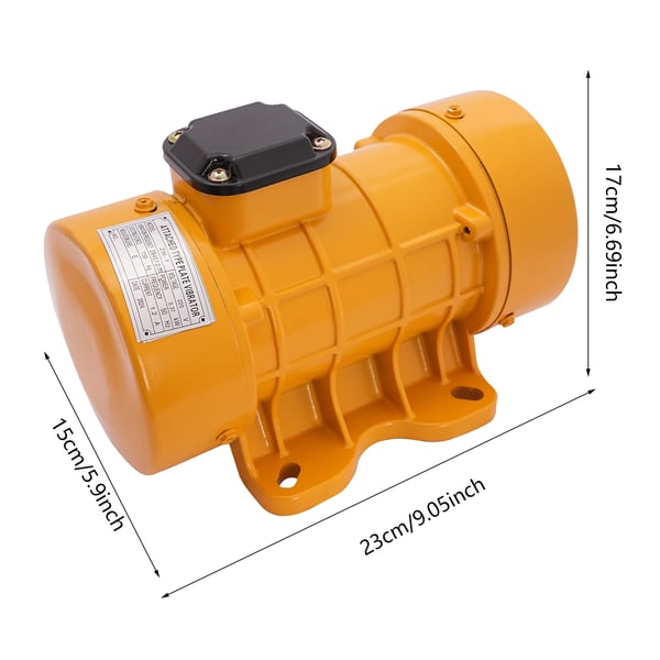 Vibrationsmotor, 370W Effekt, IP44 Skydd,Gul, EU