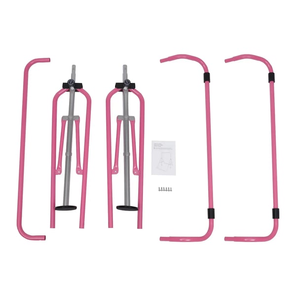 Gymnastiktræningsstang, Holdbar stål, Sammenklappeligt design,Pink