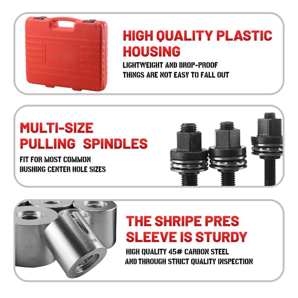 Bilreparationsværktøjssæt, 28-delt kit, bushing- og lejeinstallatør,28Pcs Sæt