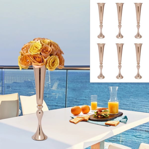 Blomvas, Hög Design, Hållbart Järnmaterial,Guld