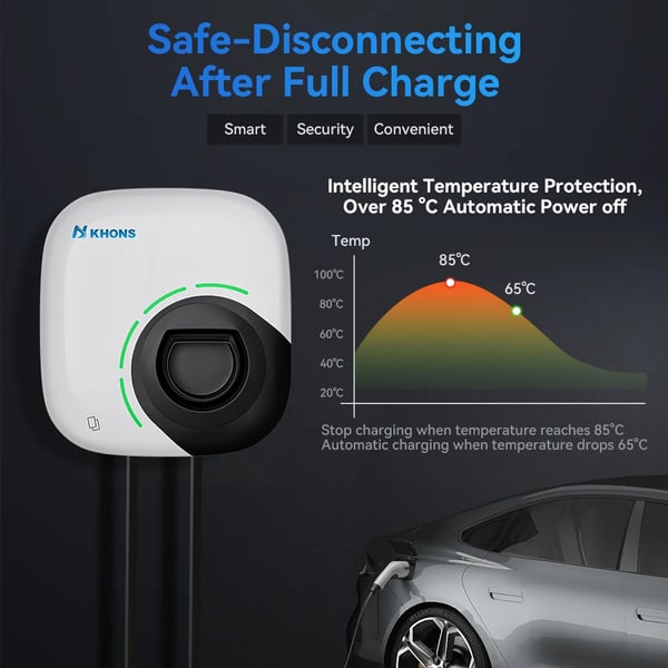 EV-ladestation, 22KW strøm, justerbar strøm 6A-32A,TYPE2, 22KW 32A 3Fase
