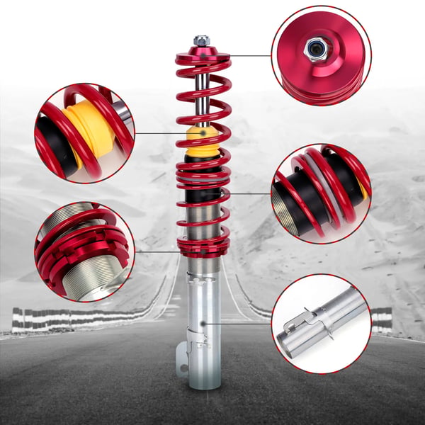 Coilover affjedringskit, Materiale: Højtydende eftermarkedserstatning, Vare længde: 72 cm, Vare bredde: 52 cm, Vare højde: 21 cm