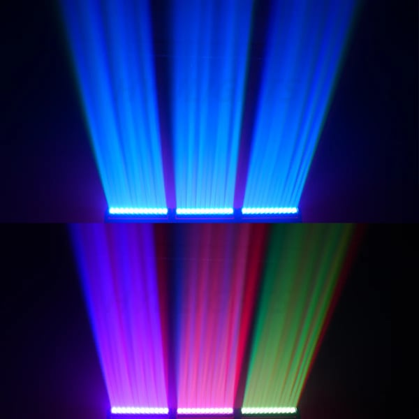 LED Moving Head Light, Dual Beam Effekter, 360° Rotation,2PCS Lys, EU Stik