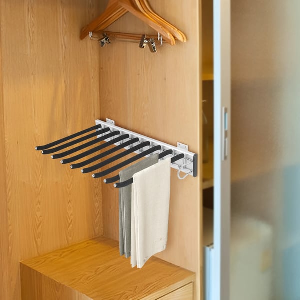 Bøjle til bukser, pladsbesparende design, holdbar konstruktion,sort