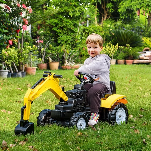 Pedaltraktor, Frontskovl, Sikker til Aktiv Leg,Gul