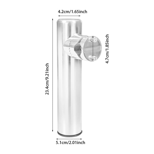 Fiskestangholder, 360° Justerbar, Hexagonal Låse Design,Sølv