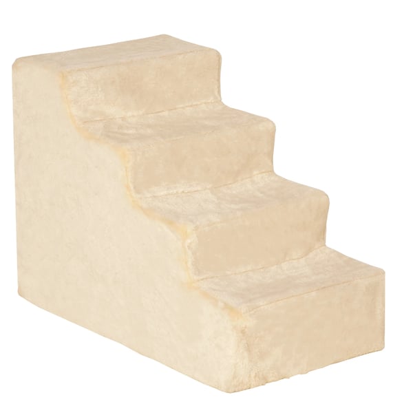 Husdjurstrappa, Avtagbart överdrag, Stabil design,Beige, 60x35x44 cm