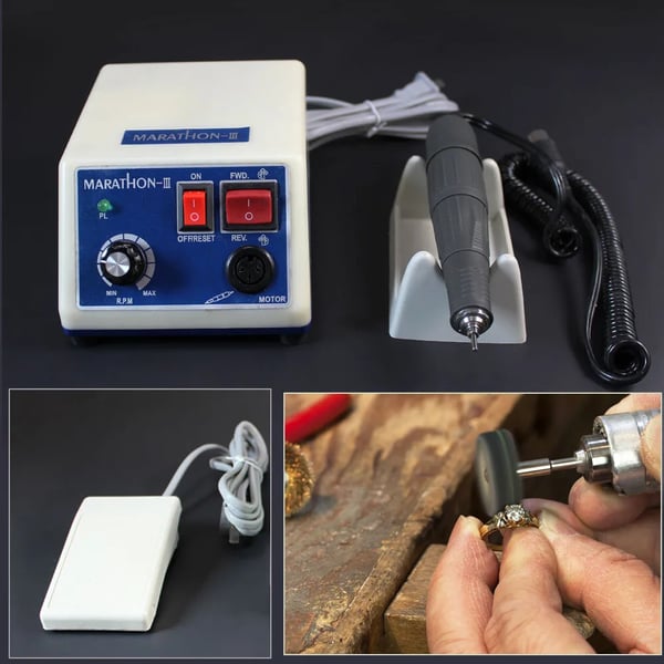 Tandlæge Laboratorie Elektrisk Mikromotor, 65W Effekt, 0-35000 RPM Hastighed, Passer til 2,35mm Borrere, Dimensioner 25cm x 22cm x 10cm, Vægt 2kg