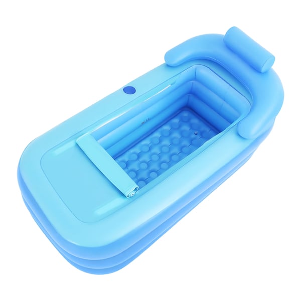 Oppustelig Badekar, Ergonomisk Rygstøtte, Sammenklappeligt Design,Blå
