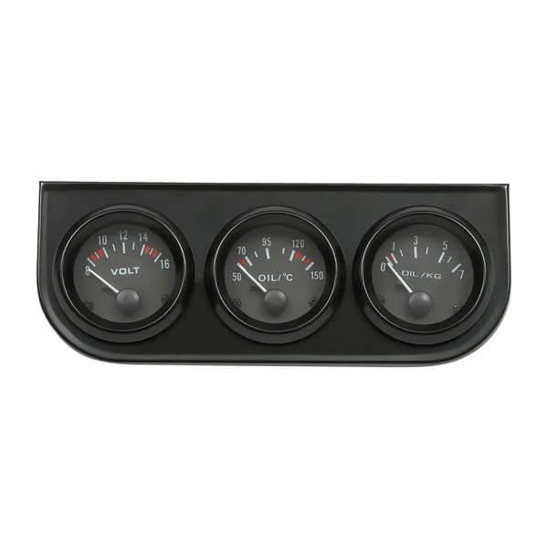 Triple Gauge Kit, Oljetemperatur, Oljetryk,sort