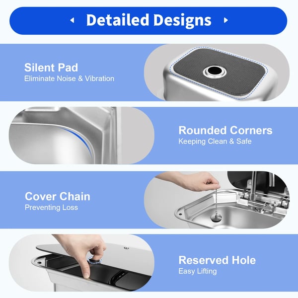 RV-handfat, Kompakt design, Hållbart material,Silver