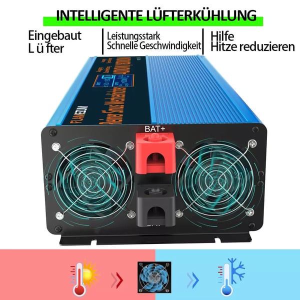 Ren sinusvågsomvandlare, 4000W kontinuerlig effekt, 8000W topp effekt,12V 50HZ 230V EU