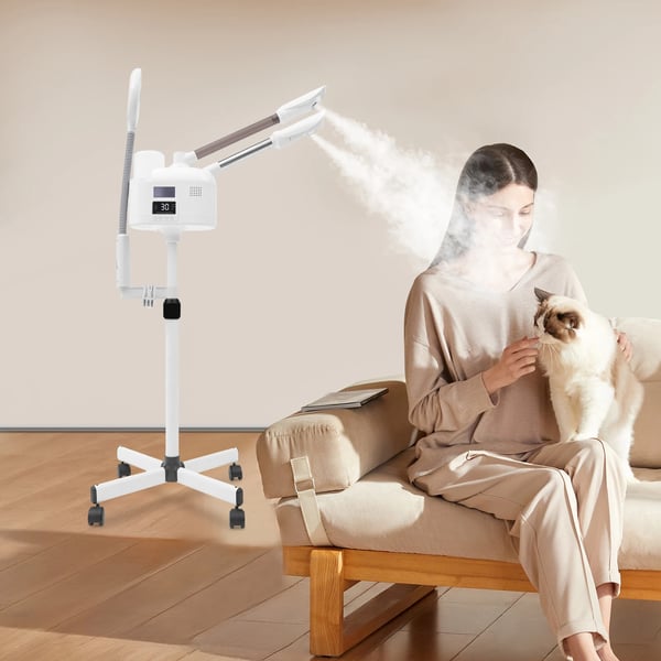 Nano Ansigtssprayer, Justerbar Højde, Varmt og Koldt Damp,Elfenben