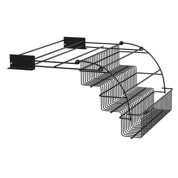 Opbevaringsreol, 3-lags design, alsidig brug,sort