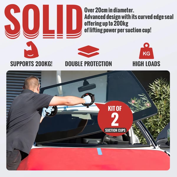 Vakuum Sugekop, 8-tommer Diameter, Belastningskapacitet 617 lbs, Trykmåler Inkluderet, Egnet til Glatte Overflader, Højstyrkemateriale