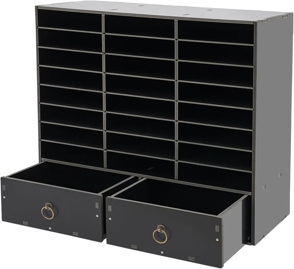 Litteraturorganisator, 24 rum, holdbar PVC-konstruktion,sort