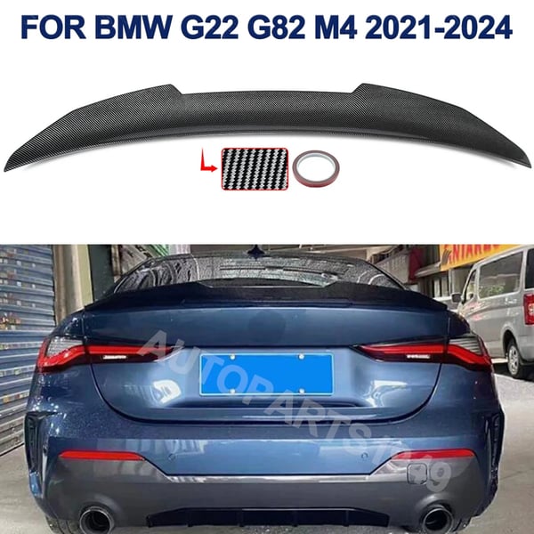 Bagspoiler, Duckbill PSM stil, passer til BMW 4 Series G22 Coupe 2021-2024,Kulfiberlook
