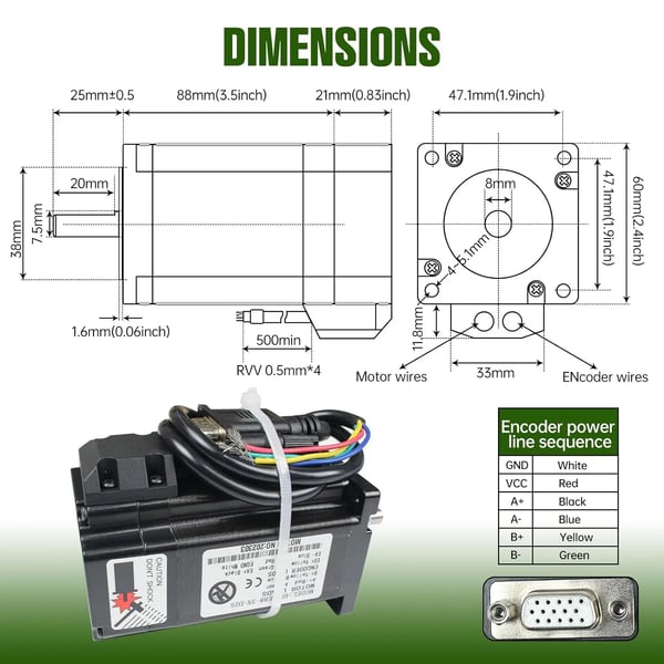 Stepper Motor Kit, Lukket Sløjfe Kontrol, Høj Moment Udgivelse, CNC Kompatibilitet