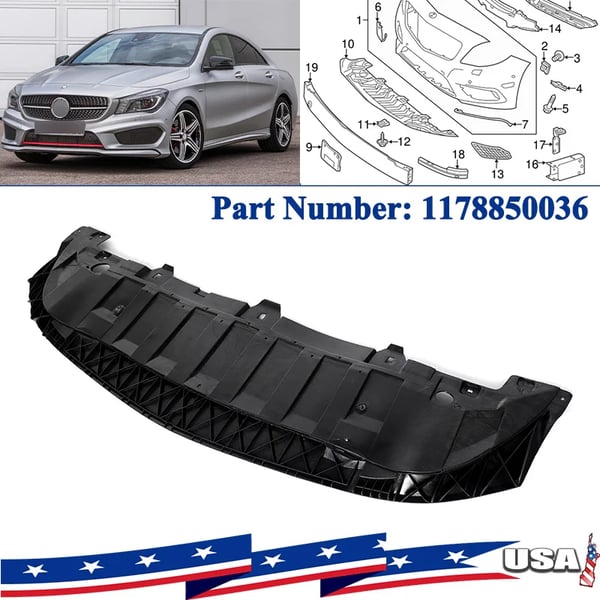 Front Bumper Guard, Holdbar Beskyttelse, Nem Installation, Kompatibel Med Mercedes benz, som vist