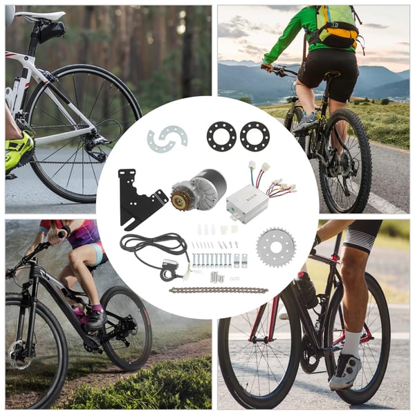 E-Cykel Ombygningskit, 350W Motor, 3300rpm Hastighed, 0.9N.M Moment, Under-Spændingsbeskyttelse, Belastningskapacitet 120 kg