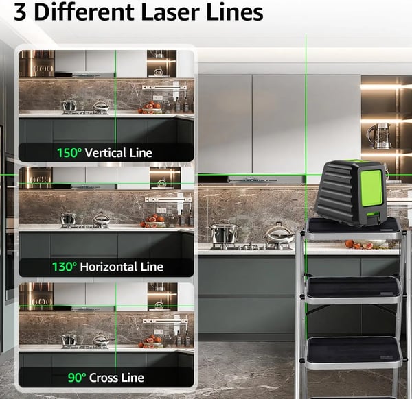 Laser Niveau, Selv-niveauerende, Høj Synlighed,2 Linjer
