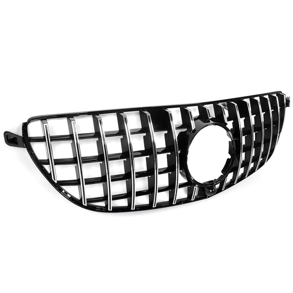 Frontbumpergrill, Holdbart ABS-plast, Standardpasform,Krom sort