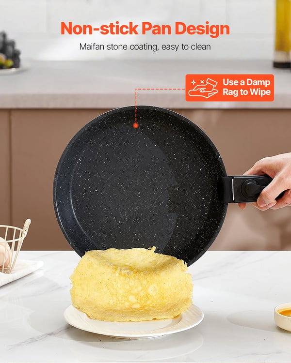 Nonstick Grydesæt, 17 Stykker, Alsidige Madlavningsfunktioner, Ovnsikker,1 sæt