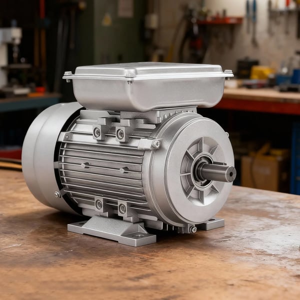 Elektrisk motor, 750W, 1380 RPM, 19mm aksel, IP55 beskyttelsesklasse, aluminiumskonstruktion