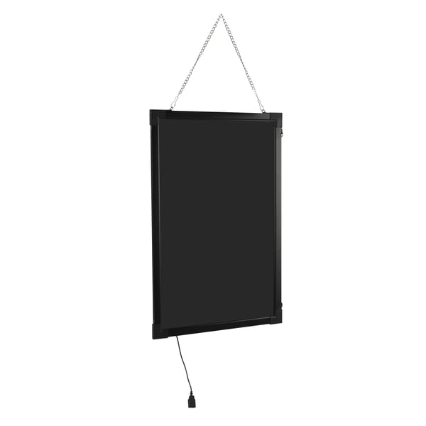 LED besked skrive tavle, 24"x32", 0,36W strøm, 18 lys effekter, hærdet glas, aluminium legering