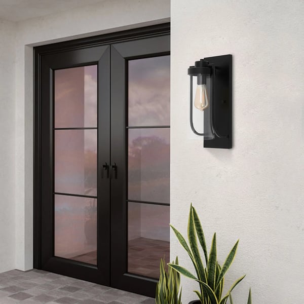 Væglampe, jern og glas materiale, 15*16*40 cm dimensioner, vægmonteret design, understøtter E27 pære op til 40W, 220V spænding
