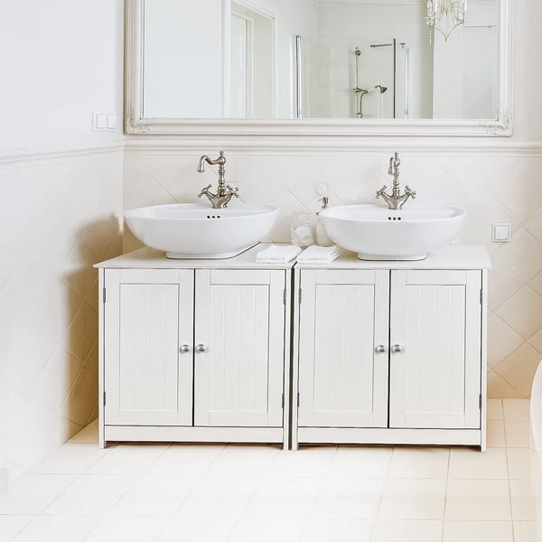Spejlskab, Pladsbesparende Design, Justerbare Hylder,Hvid