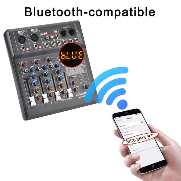 Lydmixer, 4 kanaler, 320 DSP-effekter,EU STIK
