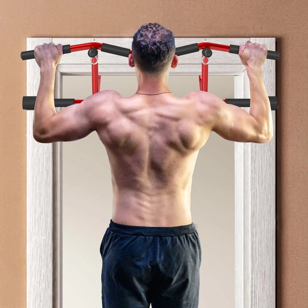 Pull-Up Bar, Justerbar Bredde, Maksimal Belastning 150 kg,Rød