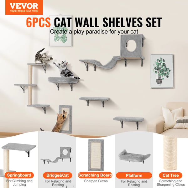 Katteshelves, Robust Design, Tre-niveau Struktur,6stk