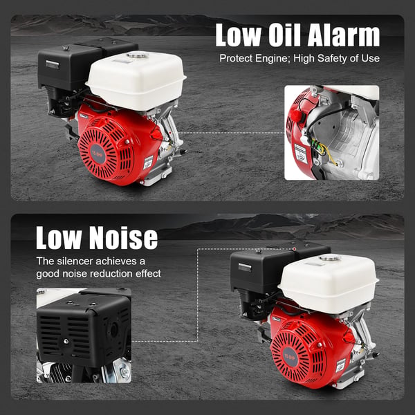 Benzinmotor, 9700W effekt, 420cc slagvolumen,Rød