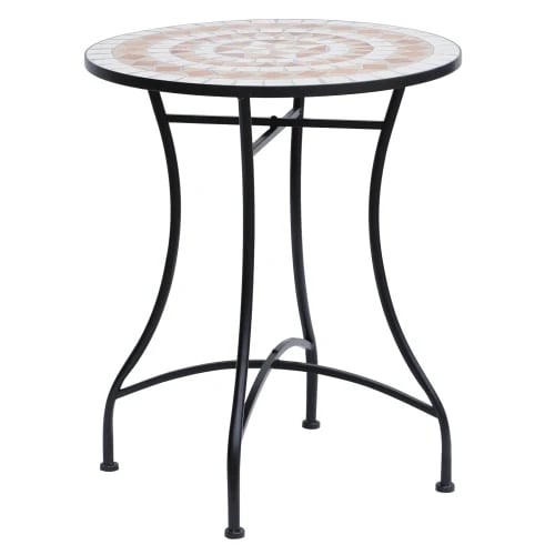Utebord, Ø60 cm, Höjd 71 cm, Stålram, Keramisk Yta, Max Belastning 100 kg