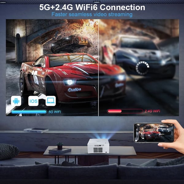 Projektor, Full HD 1080P, Støvafvisende Teknologi,Android-version