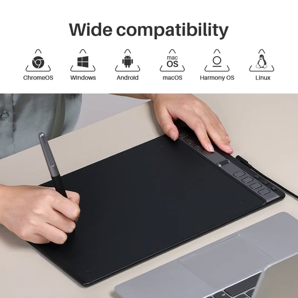 Grafiktablet, Forbedret Arbejdsgang, Alsidig Kompatibilitet,Sort