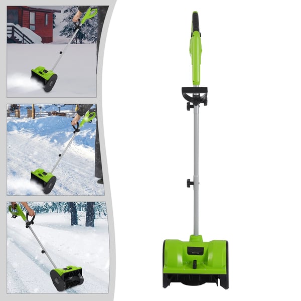 Elektrisk Sneblæser, 1200W Motor, 30 cm Ryddebredde,grøn, Elektrisk
