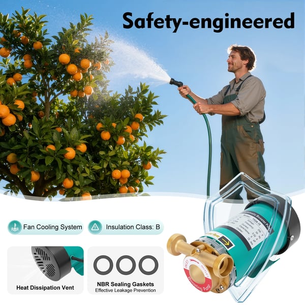 Vattenpump, Hög Flödeshastighet, Hållbar Konstruktion,220V, EU