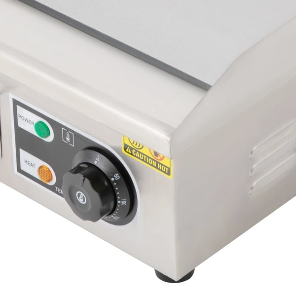 Bordplade Griddle, 2000W Effekt, Justerbar Temperaturkontrol,EU, Sølv