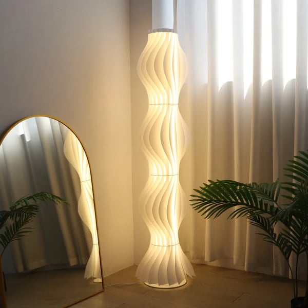 LED Gulvlampe, Justerbar Farvetemperatur, Dæmpbar,HVID, 35x170cm